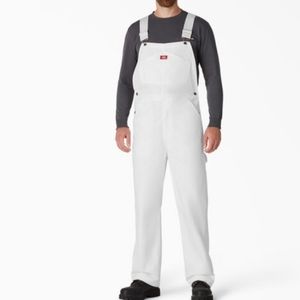 NWT Dickies Mens White Painters Bib Overalls Sz.32X34